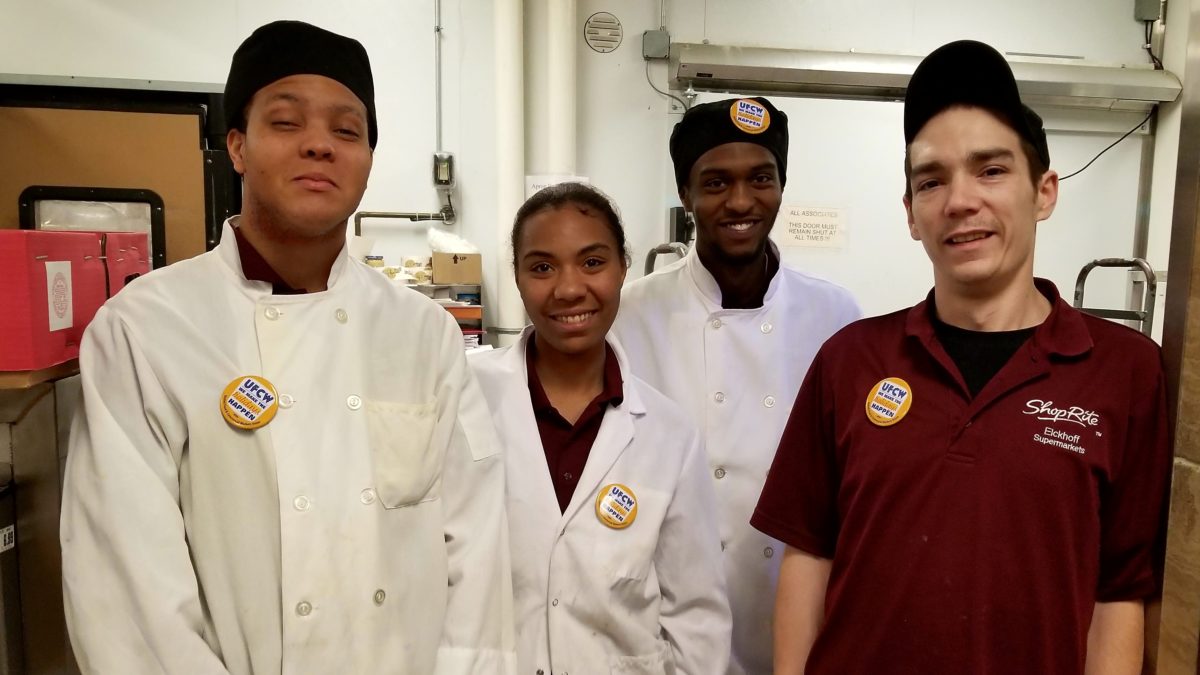 Members of Eickhoff ShopRite showing their UFCW pride.
