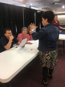 Members of ESC Hamilton Mall ratifying the new contract