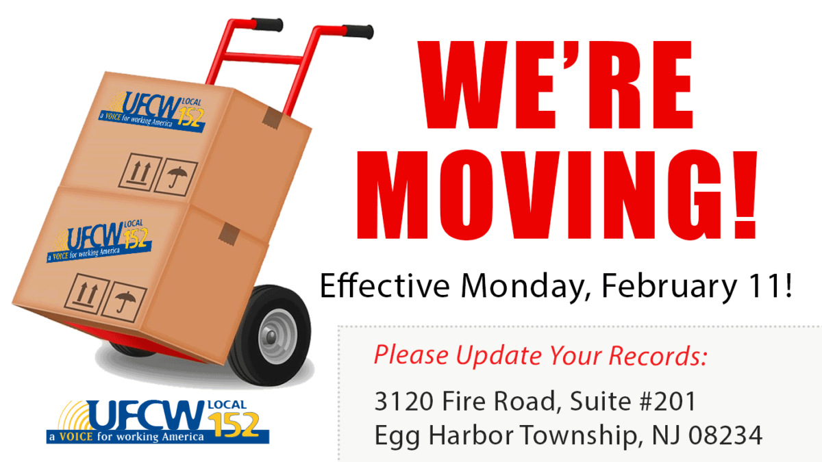 UFCW Local 152 is moving to Egg Harbor Twp, NJ