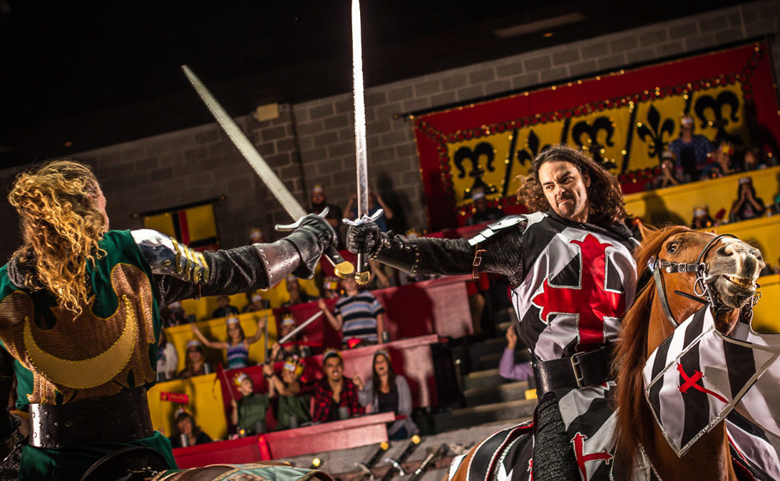 Medieval Times knights battling