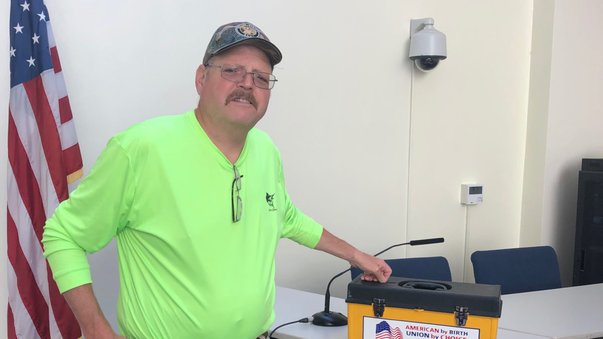 City of Long Branch Shop Steward George Hussey voting at the ratification meeting on 6/12/2019