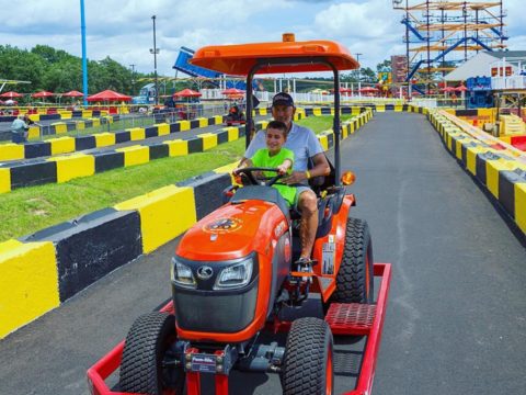 A child having fun at Diggerland USA