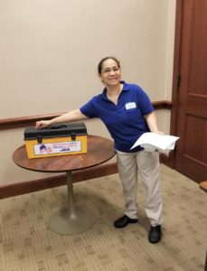 A Meadow Lakes member voting on the contract