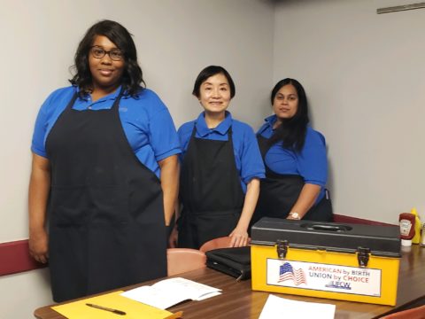 Chartwell School Dining Services members voting on the proposed contract on December 6th, 2019.