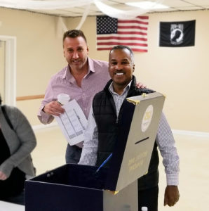 President Brian String and Union Representative Cary Lawson at the Acme Markets (Retail) contract ratification meeting on 3/03/2020.