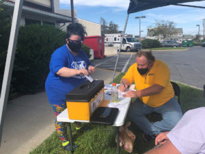 A member of United Methodist Communities at The Shores voting at the contract ratification on 8/21/2020.