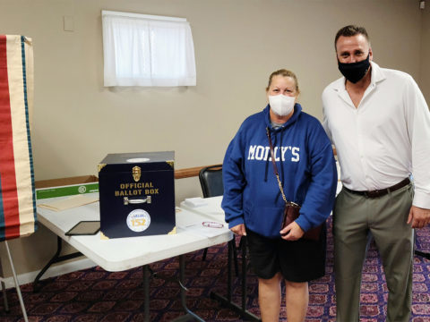 Brian String and a member attending the Acme (Meat) contract ratification on 9/16/2020.