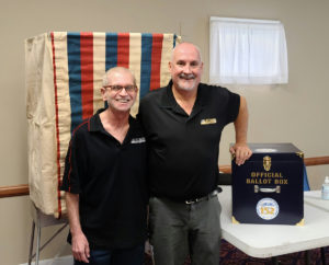 Dan Konczyk and a member attending the Acme (Meat) contract ratification on 9/16/2020.