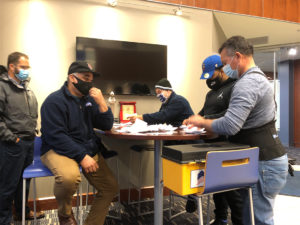 Members voting at the Goya Foods ratification, 10/12/2020