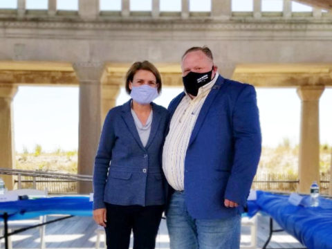 Amy Kennedy and Union Representative Matte Kane in Atlantic City, NJ
