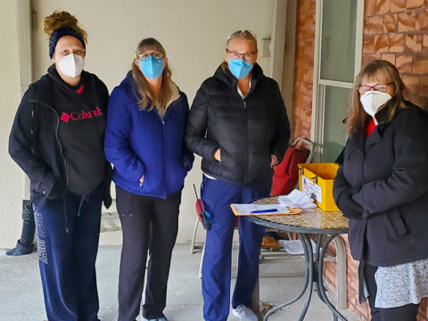 The Negotiating Committee for UMC at Bristol Glen: Stephanie Anistevich, Jerri Desposito, Peggy Albert and Jo-Ellen Kwiatkowsky.