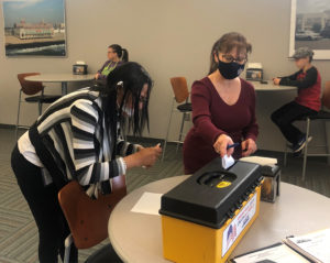 Members from Monmouth County voting at the ratification meeting on 3/24/2021.