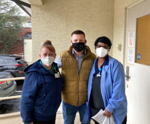 Members and Union Representative Pete White at the Our Lady's Center for Rehabilitation ratification meeting on 3/24/2021.