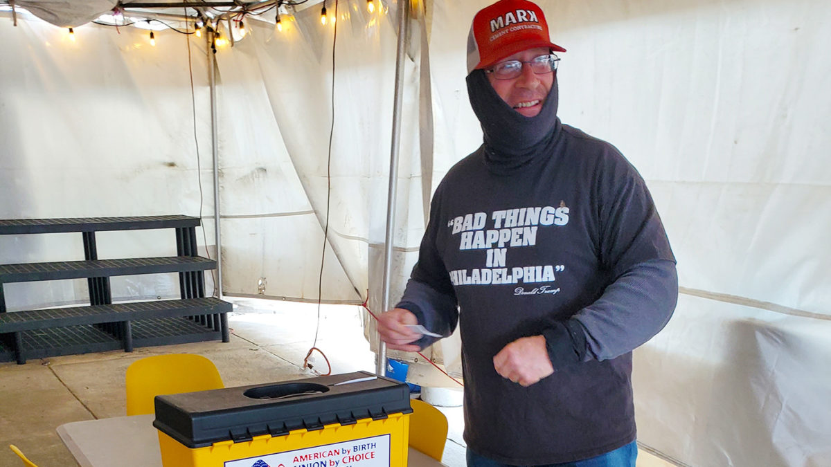 Fishmonger Michael Panter voting