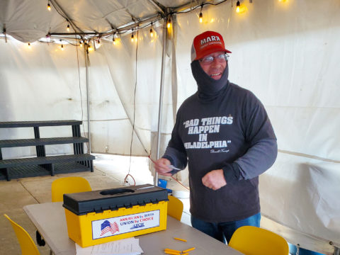 Fishmonger Michael Panter voting