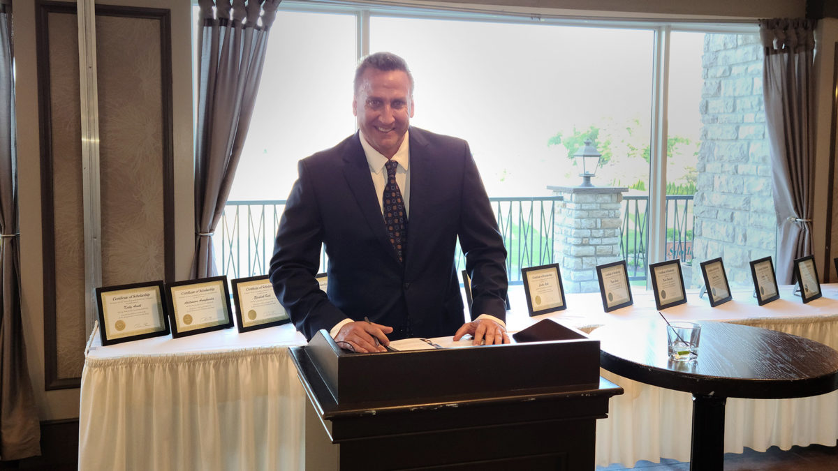 President Brian String at the 2021 Irv R. String Local 152 Awards Night.