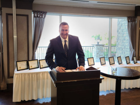 President Brian String at the 2021 Irv R. String Local 152 Awards Night.