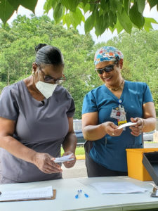 Members voting at the St. Mary's ratification on June 9, 2021.