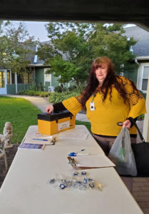 A member voting at the Victoria Commons ratification meeting, 2021.