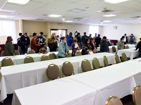 Members at the contract ratification for Aunt Kitty's Foods, 11/13/2021.