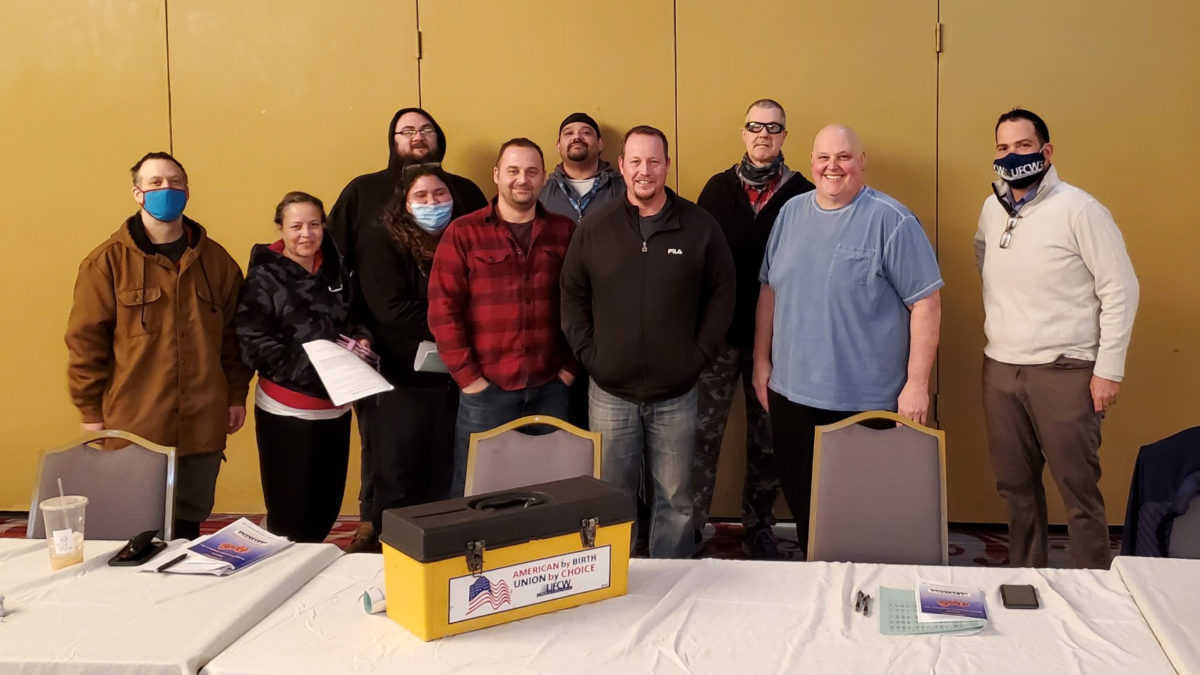 Members of Berks Packing at the contract ratification meeting on 11/30/21.