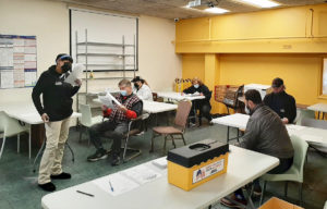 Members voting at the ratification meeting on 12/20/2021.