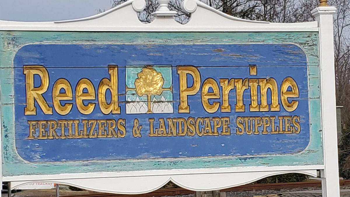 A sign for Reed and Perrine