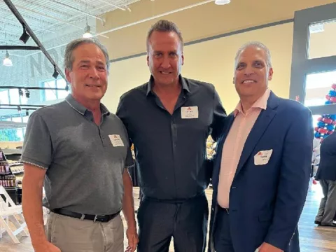 Union Representative Carmine DelVicarrio, President Brian String, and Zallie's store owner
