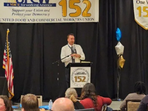 President Brian String at the 2023 Shop Steward Seminar.